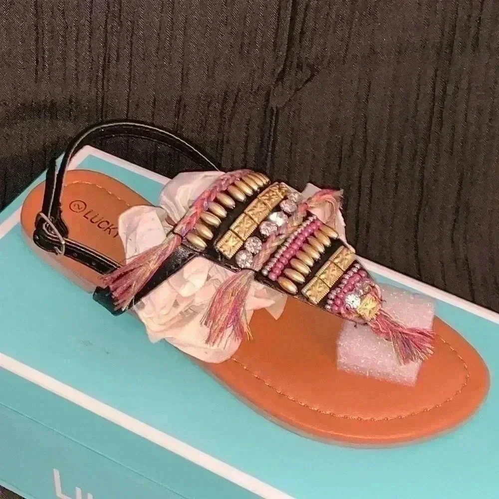 GIRLS LUCKY TOP SANDAL SIZE 2 NIB